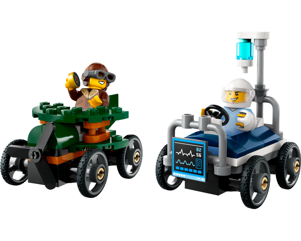 LEGO Airplane vs. Hospital Bed Race Car Pack Set