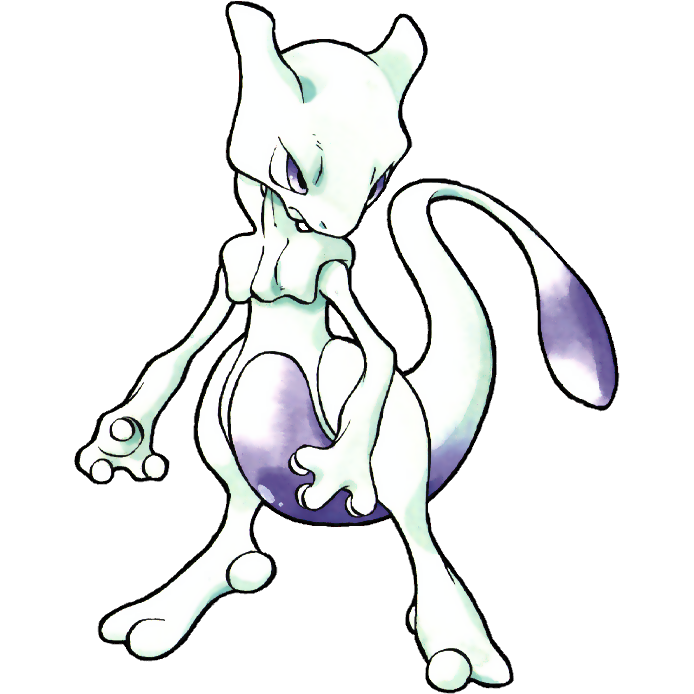 Pokemon Mewtwo in Pokemon Red, Blue, Yellow Artstyle